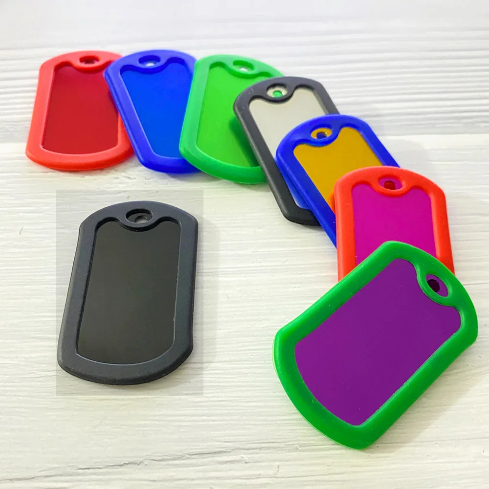 100 шт/партия Разноцветные Жетоны для военных собак мужчин незаполненные бирки на