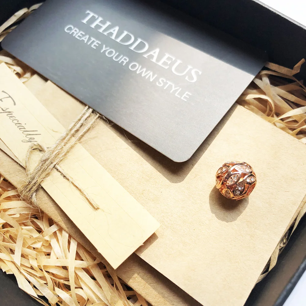 Бусины Tendrils бусины из розового золота и стразы для браслета европейские