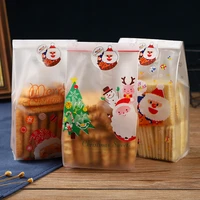 50pcspack christmas cellophane bags cookie sweet candy biscuit gift packaging bag ziplock bag bakeware christmas party supplies