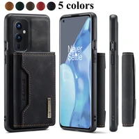 retro leather flip case for oneplus 9r 9 pro magnetic wallet phone coque cover etui hoesje bag