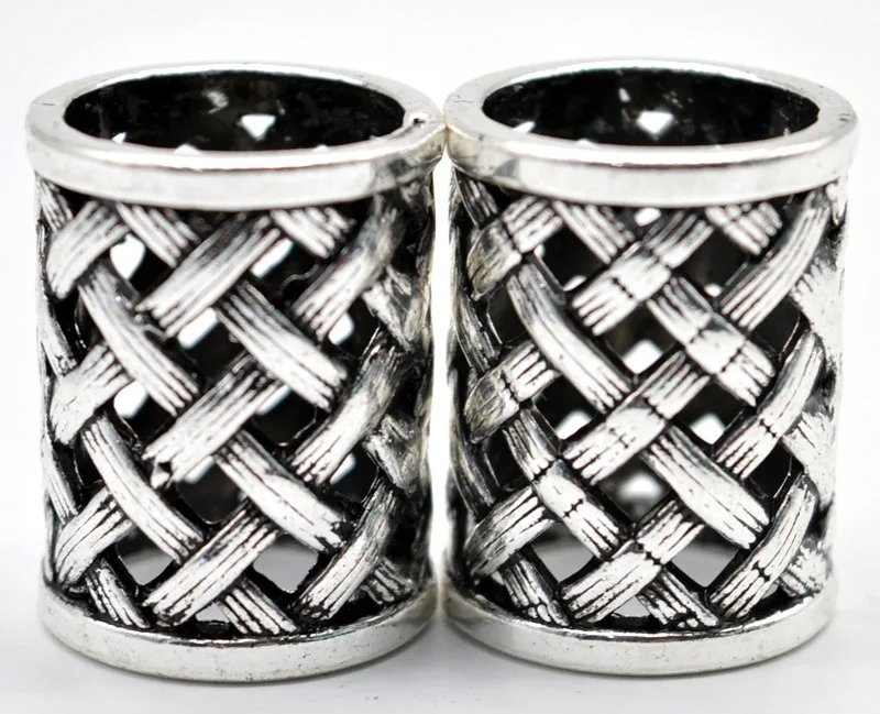 

4pcs ancient silver hollow viking hair braid dread beard dreadlock beads rings tube for hair accessories hole size 17mm