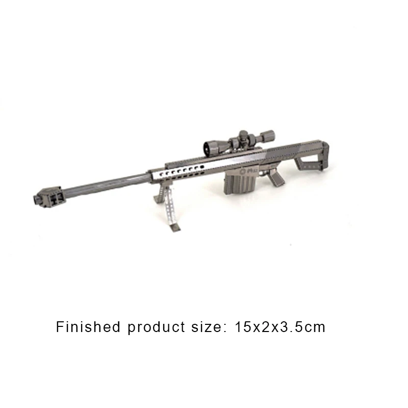 Barrett 3D металлическая модель головоломка игрушечный пистолет строительная машина несколько типов Diy лазерная резка нержавеющая сталь ручная сборка набор - Цвет: Barrett