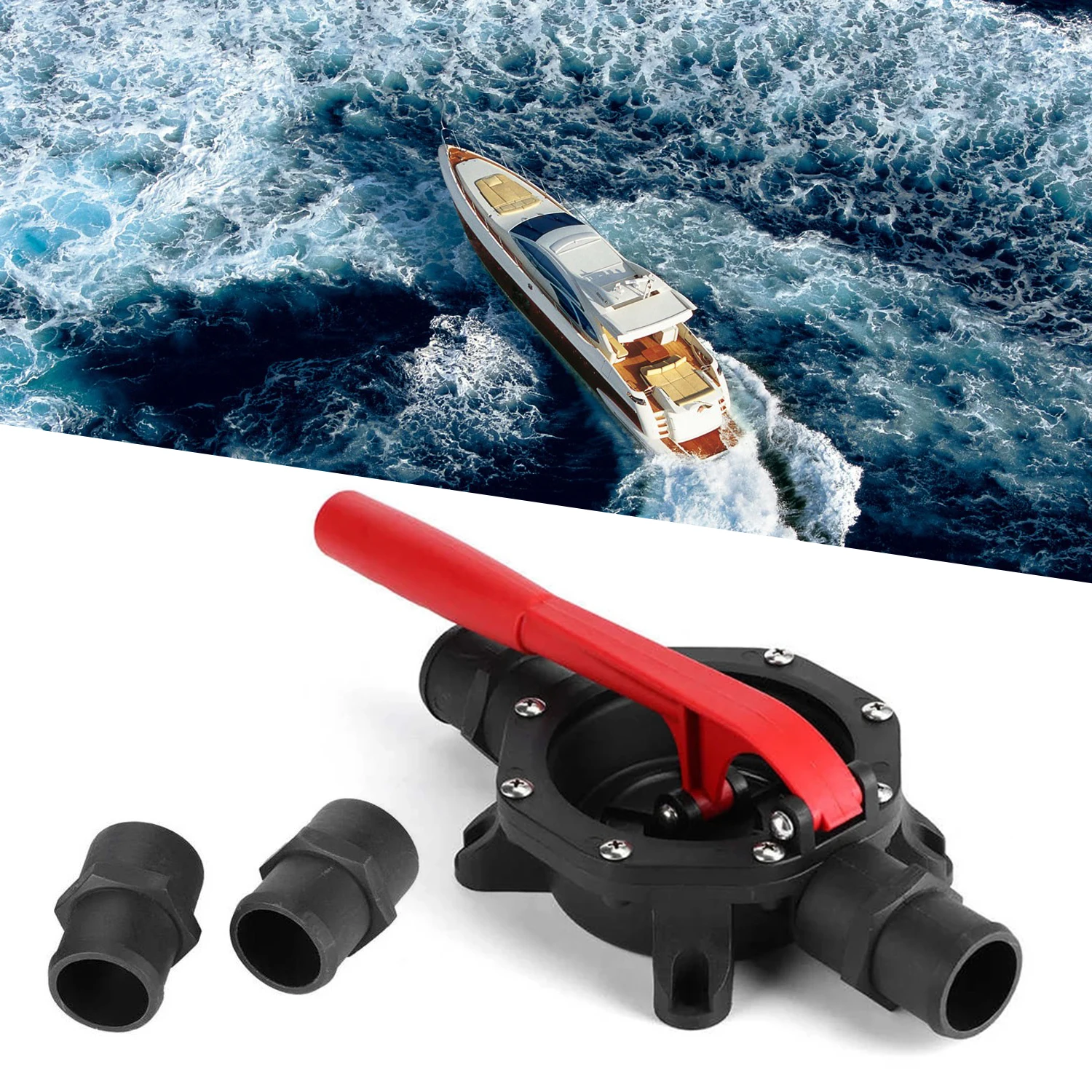 

Diesel Waste Water Transfer Pump 720 GPH Plastic Hand Diaphragm Pump Manual Bilge Pump with 1.25-Inch Hose Connection for Yacht