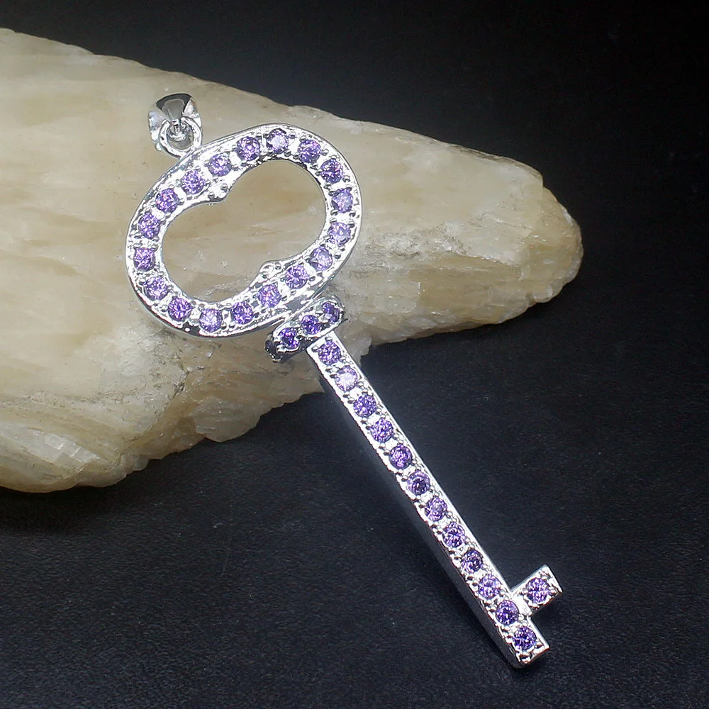 Gemstonefactory ювелирные изделия большая акция 925 серебро Dashing дизайн ключа Аметист для