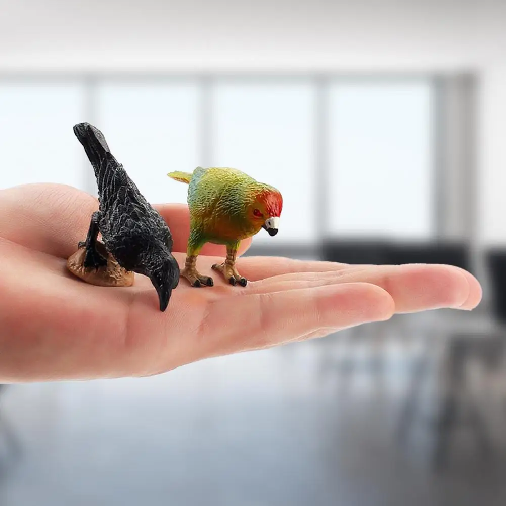 

Animal Model Simulation Parrot Toy Exquisite Detailed Novelty Miniature Landscape Home Decor Ornament Figurine for Kids