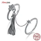 Женское кольцо из серебра 925 пробы с подвеской в виде звезды