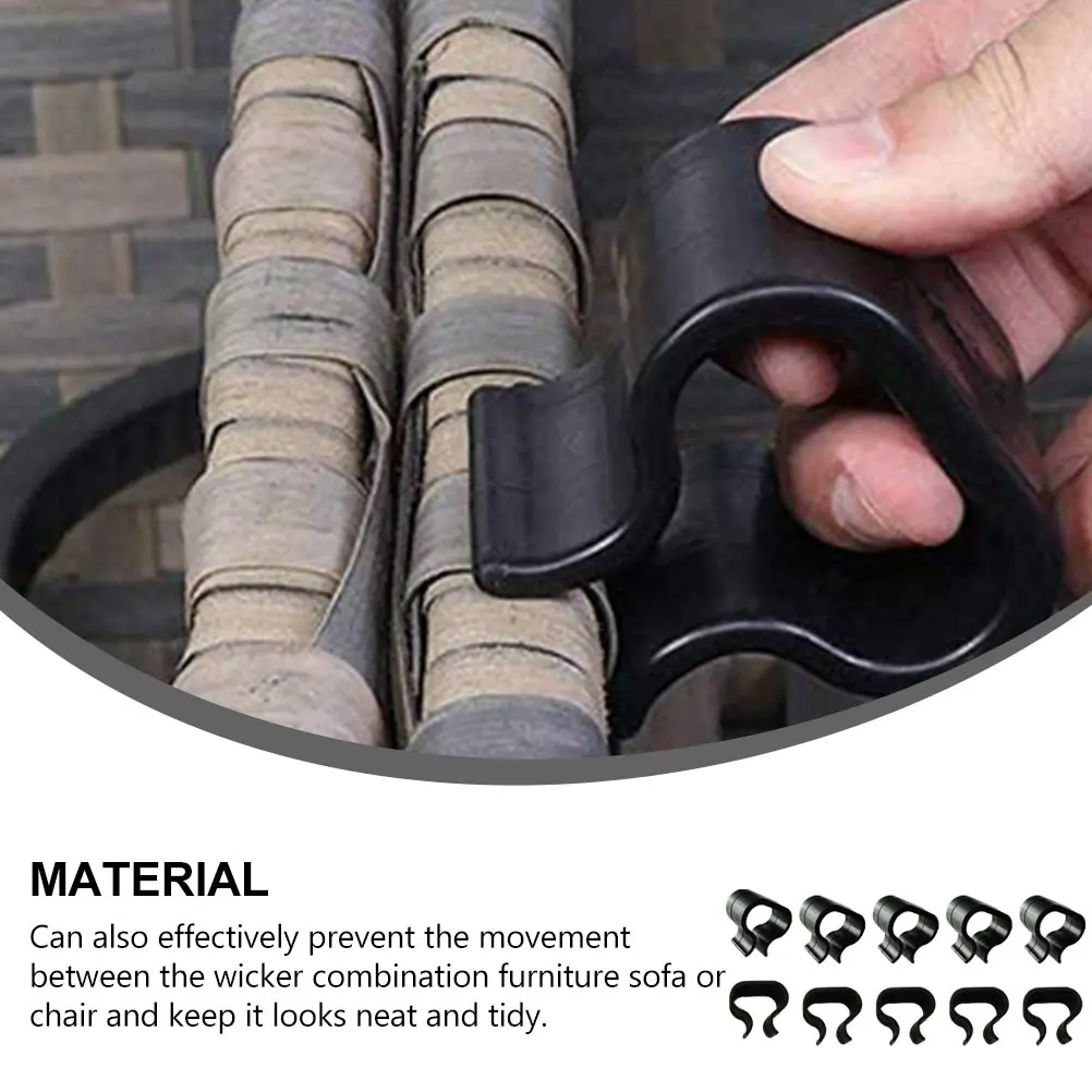 

10pcs Sectional Sofa Fasteners Alignment Clamps Outdoor Wicker Furniture Clips Durable Heat Resistant Outdoor Chair Couch Clamps