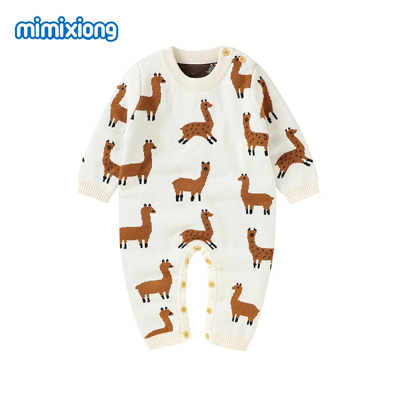 

Baby Rompers Cute Knitted Newborn Boys Girls Jumpsuits Autumn Casual Long Sleeve Infant Kids Unisex Overalls Outfit Winter 0-18m