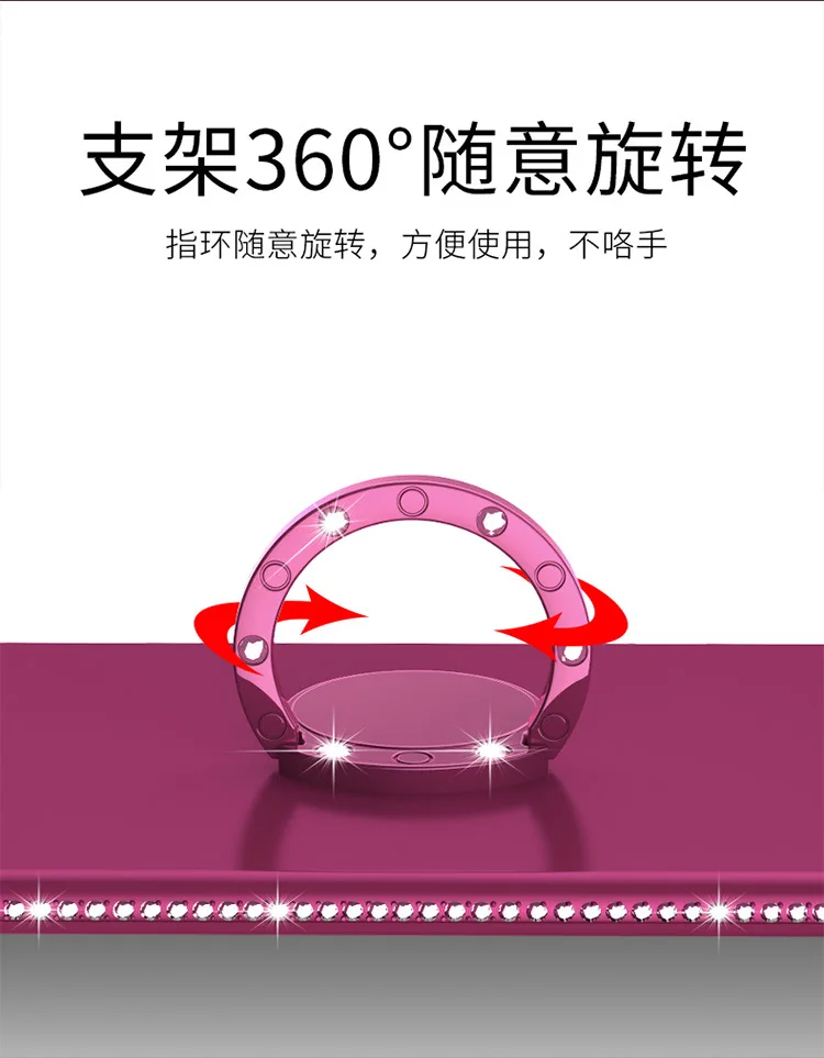 

Fashion Edge Diamond Set Phone Drop-Resistant Protective Case Case for iPhone X Case iPhone 8 Plus Case iPhone 6 Case