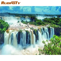 ruopoty waterfall diy 5d diamond painting full round resin mosaic landscape diamond embroidery picture rhinestone home decor