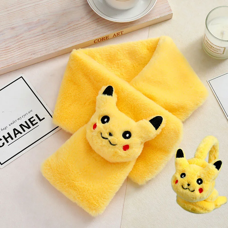 Шарф с покемоном Пикачу шарф героями мультфильмов аниме для мальчиков теплый