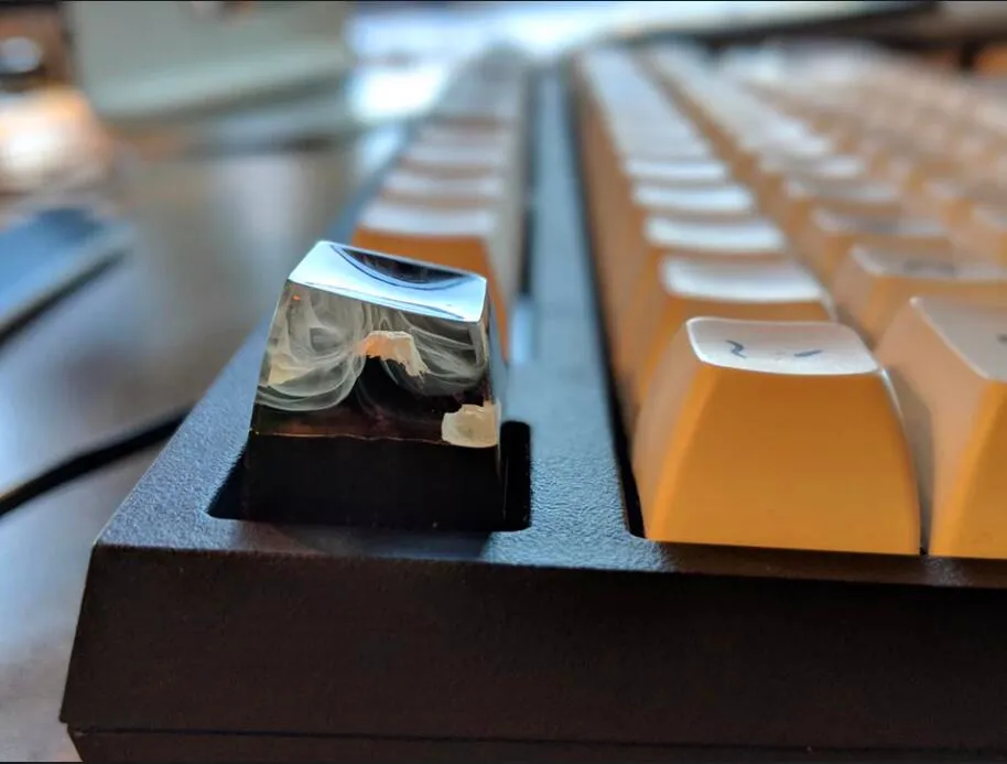 Кепка для механической клавиатуры ручной работы Fuji Wood & Resin Artisan Key cap SA Micro Lands кепка