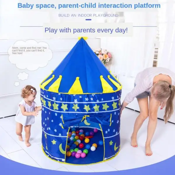 

Play Tent Kids Castle Playhouse Portable Up Toy Tent Foldable With Carry Bag