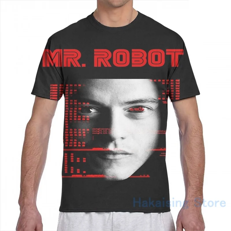 Футболка с надписью MR ROBOT red_cmd для мужчин и женщин