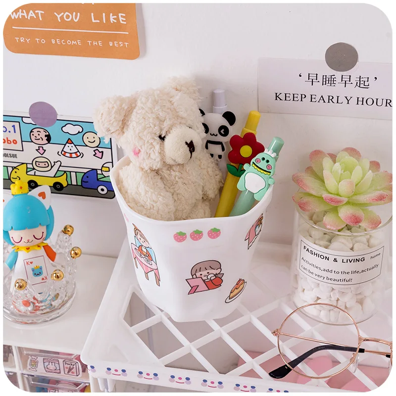 Креативный простой белый пластиковый держатель для ручек с декоративной