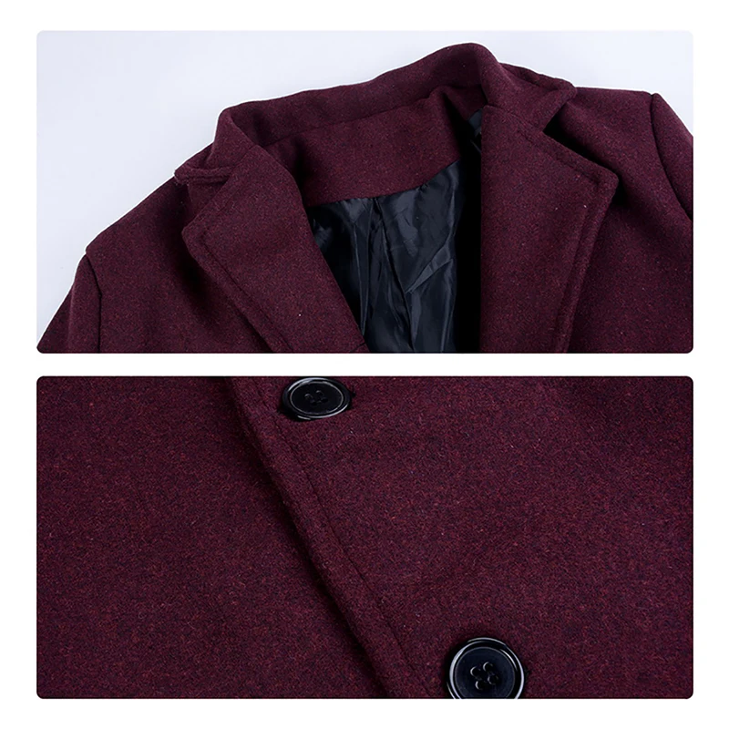 

2021 Fashion Men Wool & Blends Mens Casual Business Trench Coat Mens Leisure Overcoat Male Punk Style Blends Dust Coats Jackets