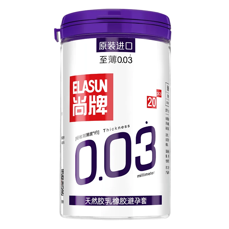 ELASUN 20 шт. презервативы для Для мужчин ультра тонкий 0 03 мм презерватив из
