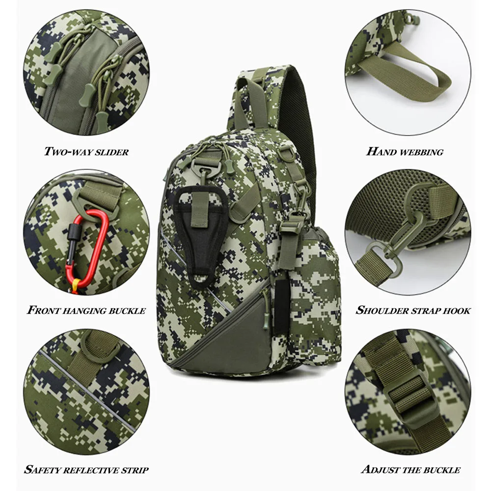 

Luya One Shoulder Messenger Bag Camouflage Outdoor Backpack Fishing Chest Bag Large Capacity Tactical Bags Multi Function