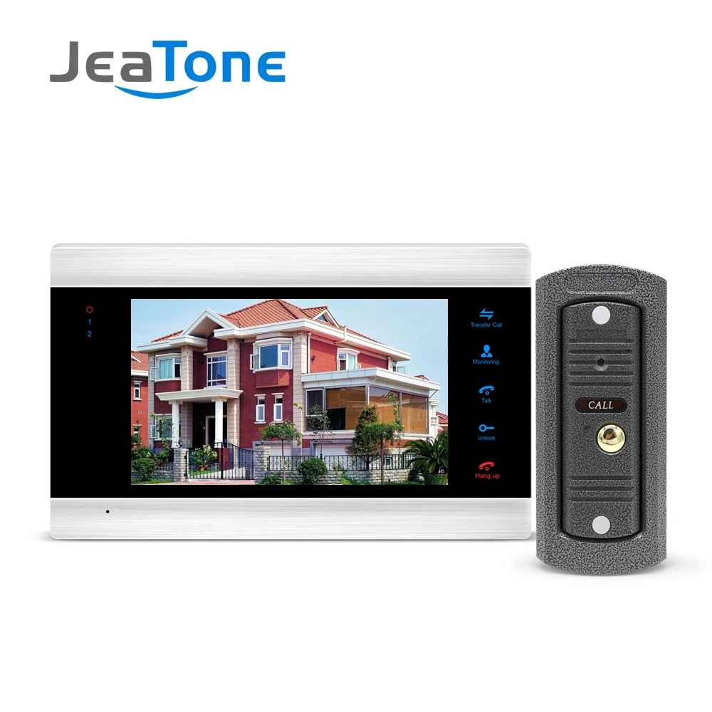 JeaTone 7 ''TFT LCD проводной видеодомофон громкая связь домофон с водонепроницаемой