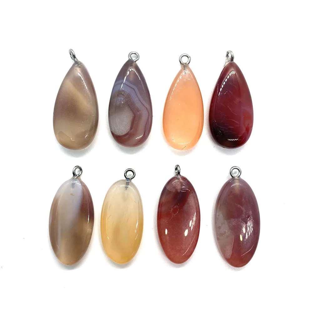 

1pcs Natural Stone Pendant Drop-shaped Egg-shaped Agate Pendant Spot WholesaleDIY Handmade Necklace Earrings Jewelry Accessories
