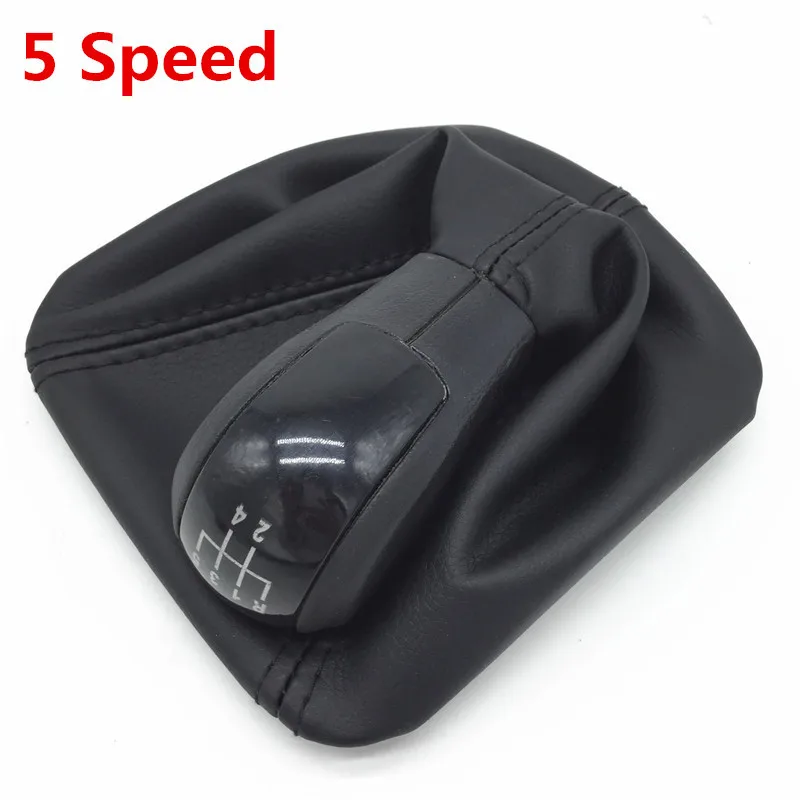 5 Speed 5/6 скорость, ручная рукоятка для рычага переключения передач, ручка, черный Гетр, крышка для багажника, чехол для Skoda Octavia 2 A5 2004-2010, автомобильные аксессуары - Название цвета: 5 Speed