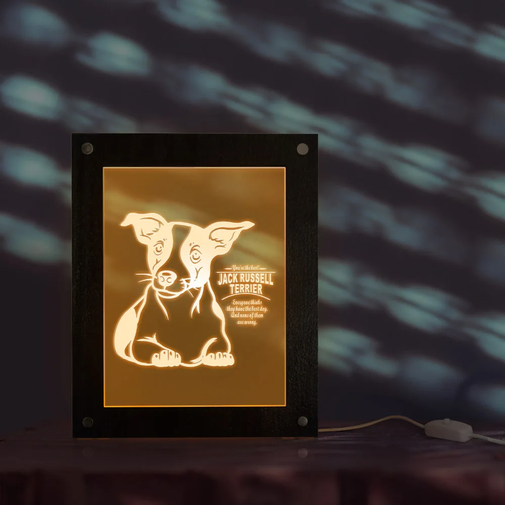 Светодиодный фоторамки с индивидуальным текстовым освещением Jack ruseller Terrier