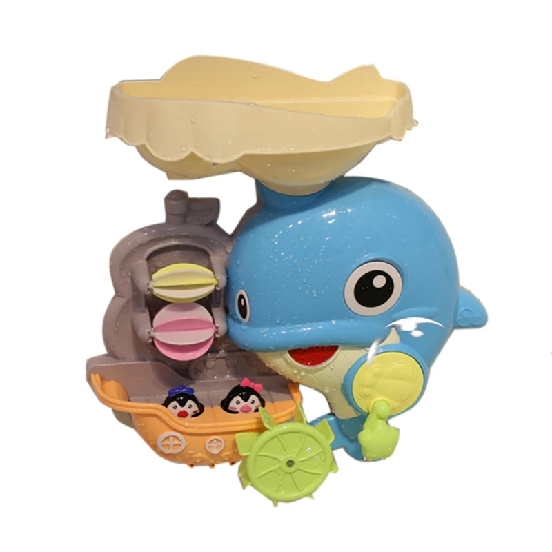 

Bath Toys Dolphin Waterfall Station Bathtub Tub Bath Time Water Toy Gift for Toddlers Kids Baby Infant Girls Boys