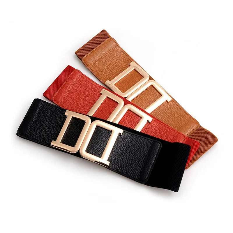 

Women Punk Chain Belt Adjustable Black Double/Single Eyelet Grommet Metal Buckle Leather Waistband For Jeans Slimming Body Belts