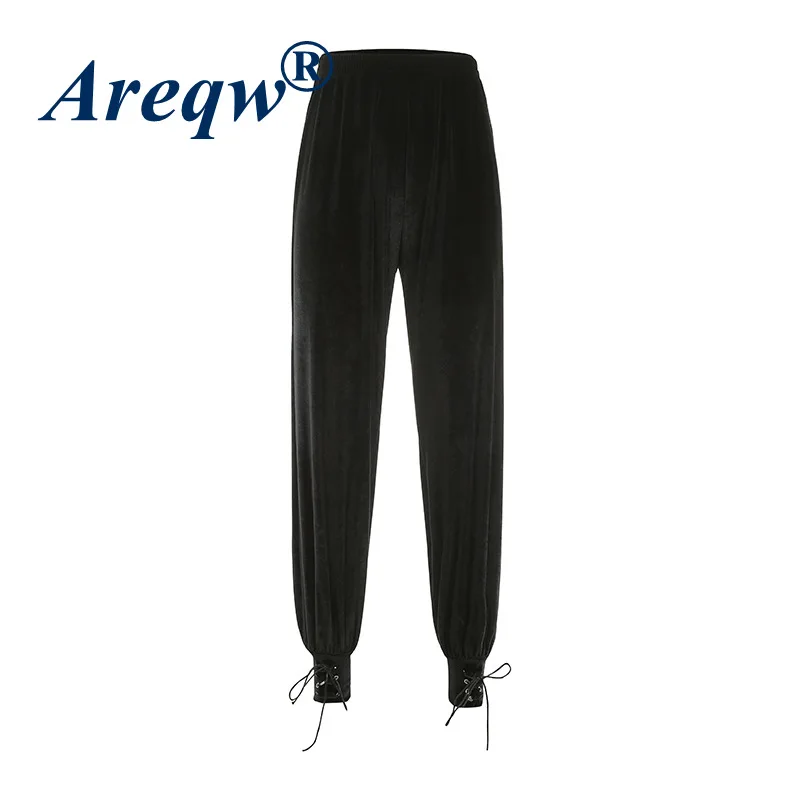 

Velvet Pants Women 2021 New Women's Trousers Street Fashion Loose Drape High Waist Corset Pants Women Casual Trousers