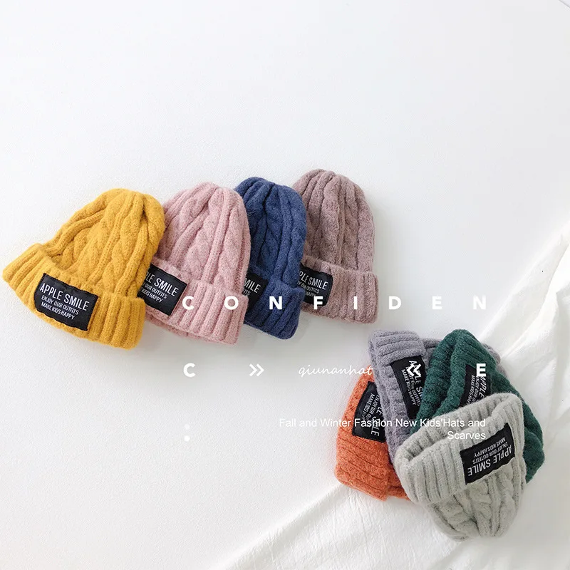 Autumn New Korean Children's Wool Cap Alphabet Boys and Babies Knitted All Match Kids Girl Winter Hat for Photography | Аксессуары