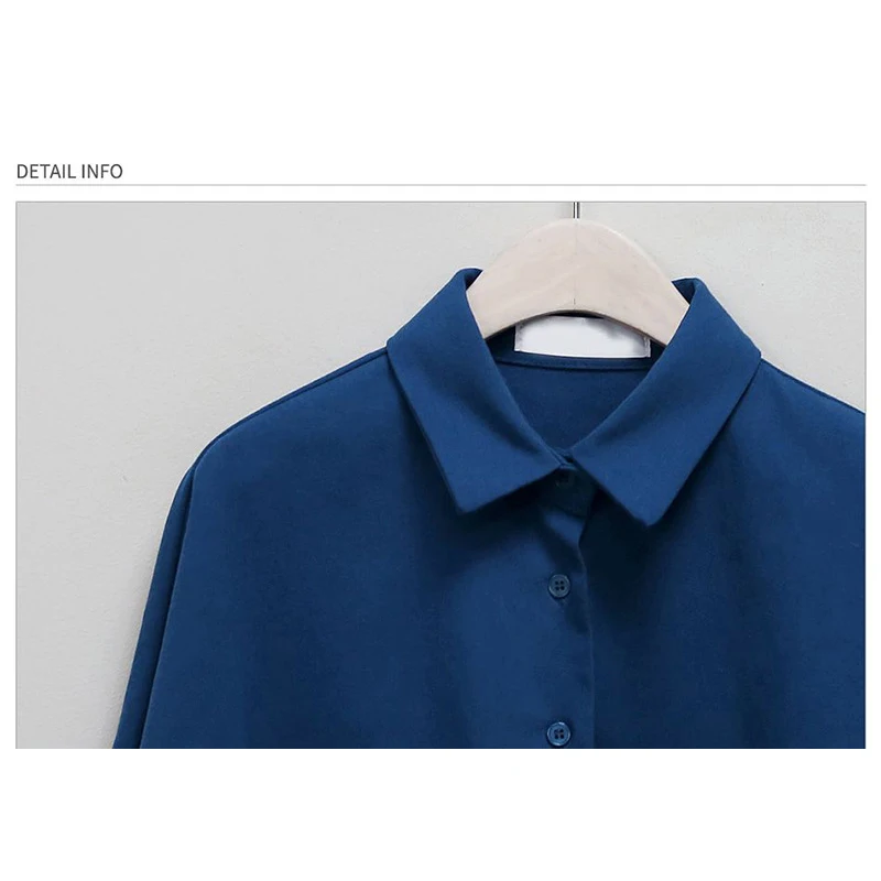 Новинка 2023 весенняя хлопковая женская блузка с двойными карманами и отложным