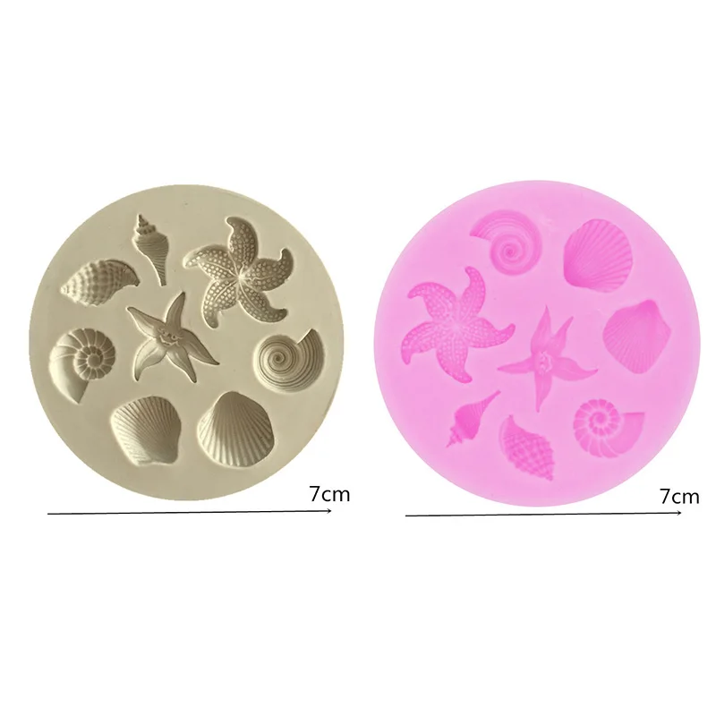Cake Decorating Tools DIY Sea Creatures Conch Starfish Shell Fondant Candy Silicone Molds Creative Chocolate Mold | Дом и сад