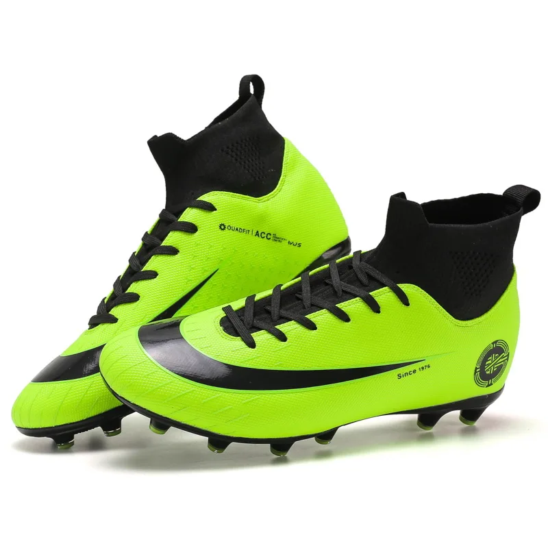 

2021Men Outdoor High Top Sports Trainers Cleats Soccer Shoes Futsal Chuteira Futebol Sneakers Athletic Shoes Men Soccer Boots