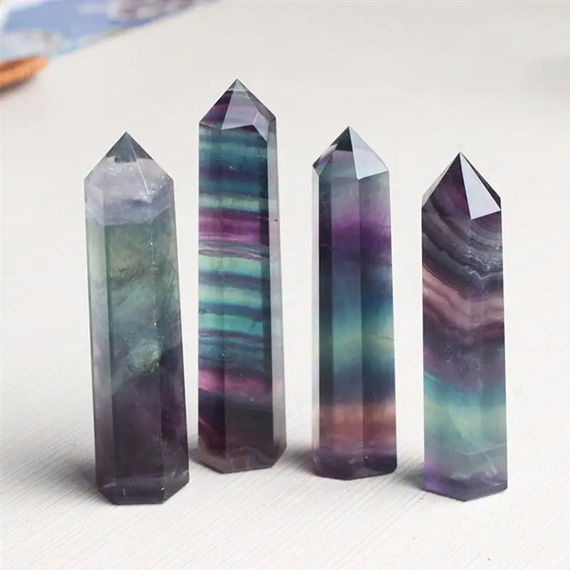 Натуральная флюоритовая Хрустальная цветная полоска флюорит 5 6 см кварцевый