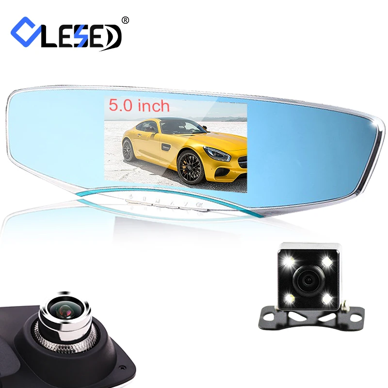 5-дюймовый видеорегистратор с двумя объективами full hd1080p ночная камера зеркало