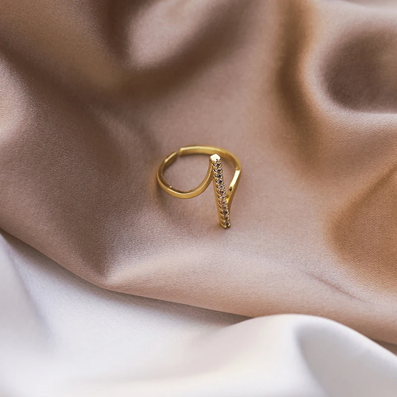

South Korea High Quality Delicacy Light Luxury INS Cool Adjustable GIRL'S Rings Gift Banquet WOMEN'S Jewelry Ring