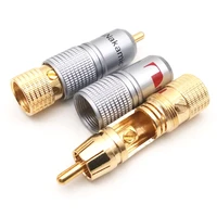 4pcs gold plated 10mm rca plug non locking solder plug rca coaxial socket adapter connector1