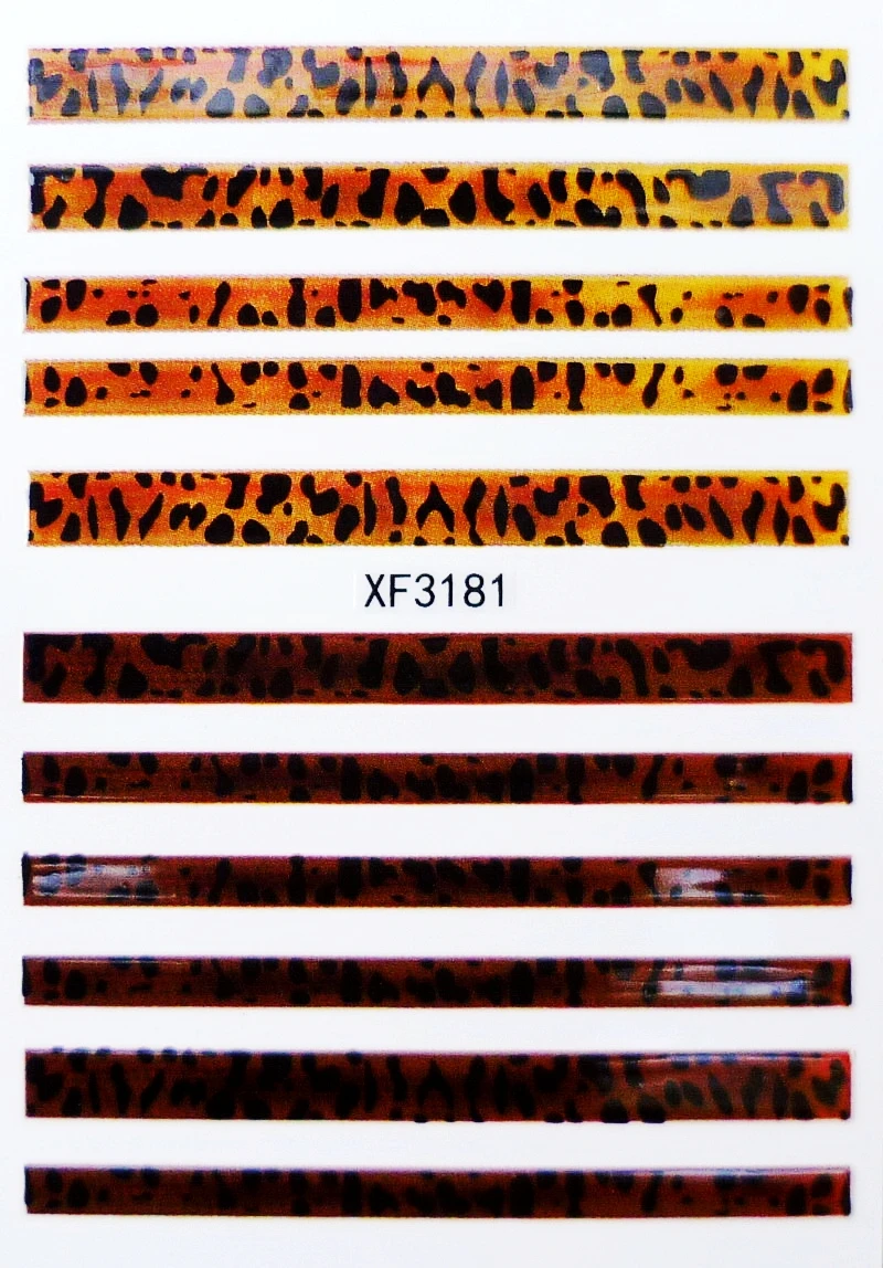 XF3181 Украшения для ногтей, наклейки s, змеиная голова, наклейки для ногтей, самоклеющиеся, сделай сам, наклейки для маникюра Кончиков Ногтей, все наклейки для ногтей, s дизайн, леопард - Цвет: XF3181