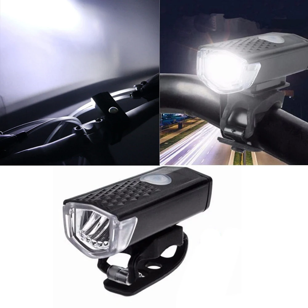

USB Rechargeable Bicycle LED Head Front Light 300 Lumen 3 Modes Bicycle Lamp Light Front Headlight Bike Accessories