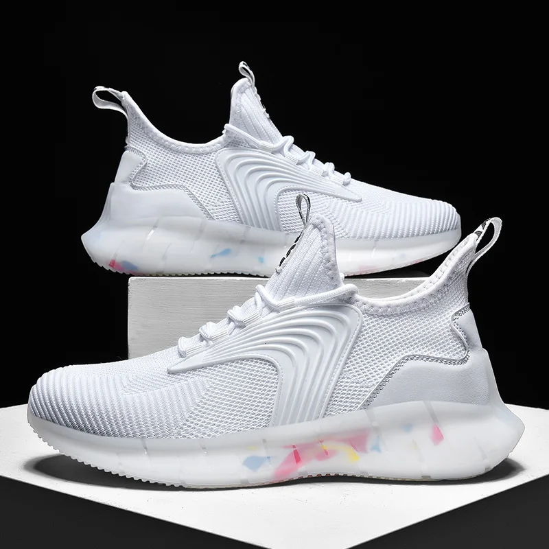 

2021 new sneakers men's sports shoes shock absorption comfortable elastic breathable outdoor jogging fashion