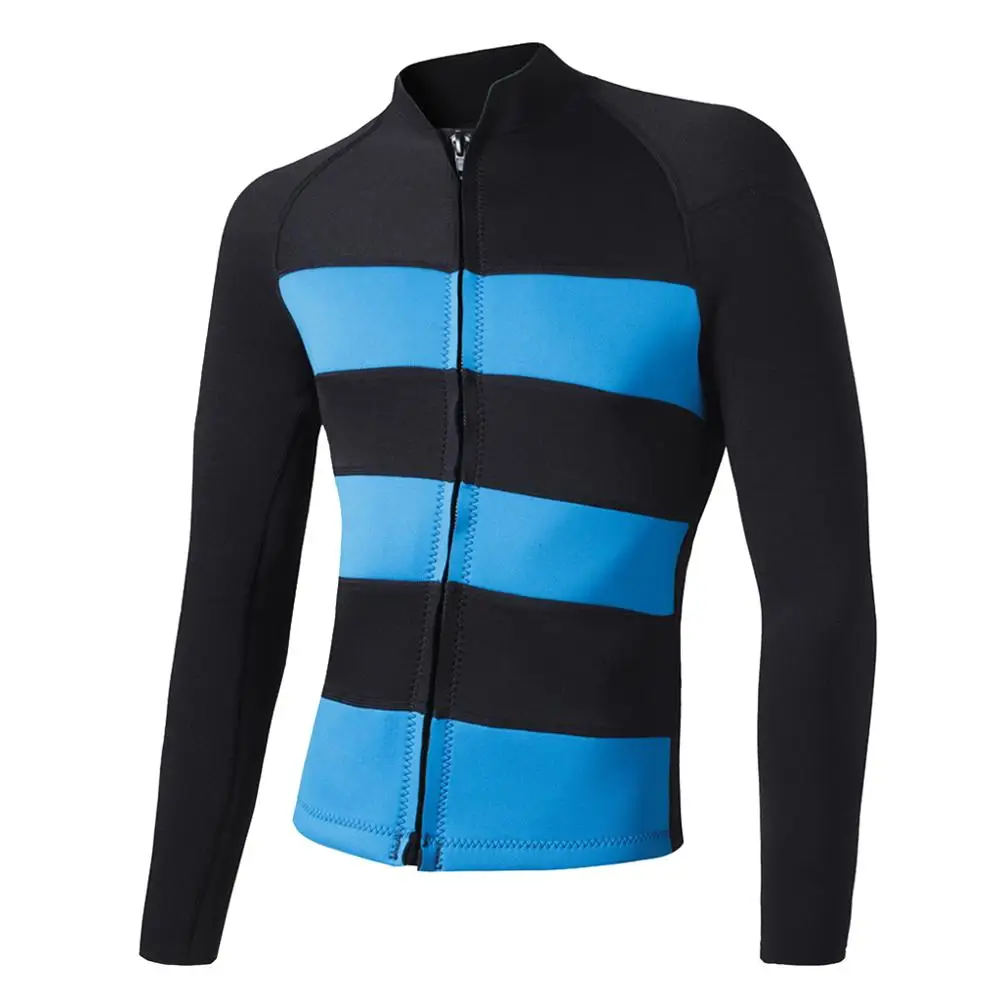 blue black S 2 мм неопреновый гидрокостюм Топ для женщин молния куртка каяк каноэ серфинга Дайвинг костюм купальники - Цвет: blue black S