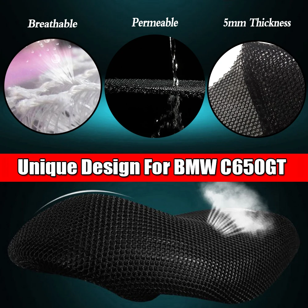 Для BMW C650GT крышка хомута заднего сиденья 3D Сетка Водонепроницаемая защита от