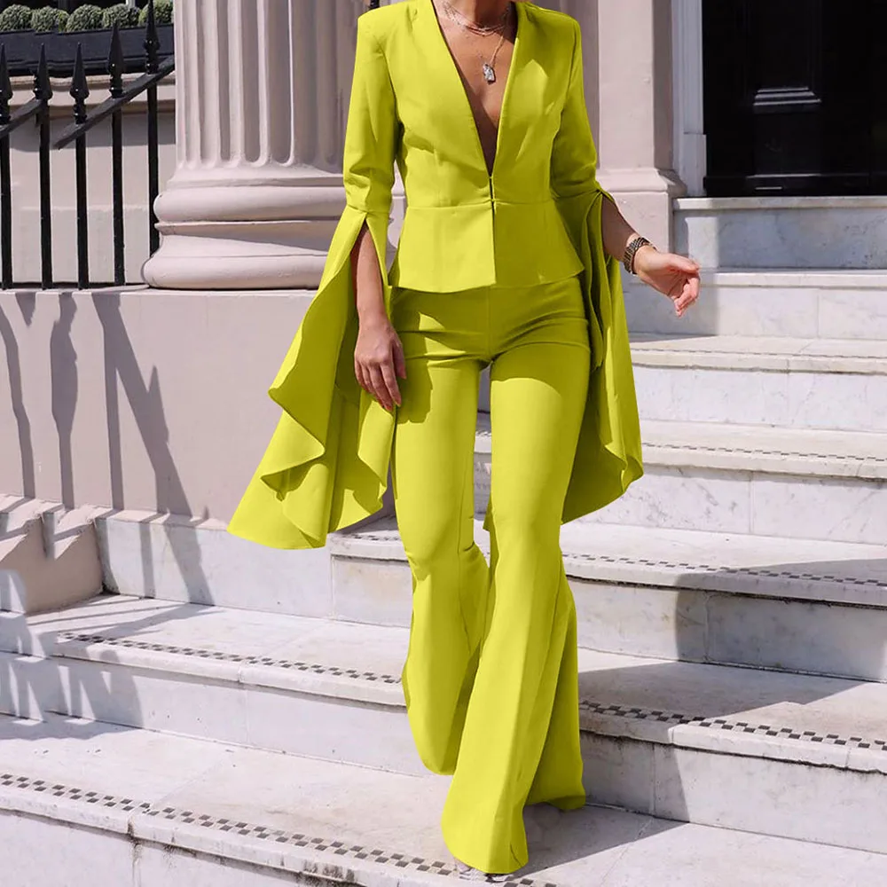 Женские комплекты из двух предметов Осенние сексуальные повседневные блейзеры с