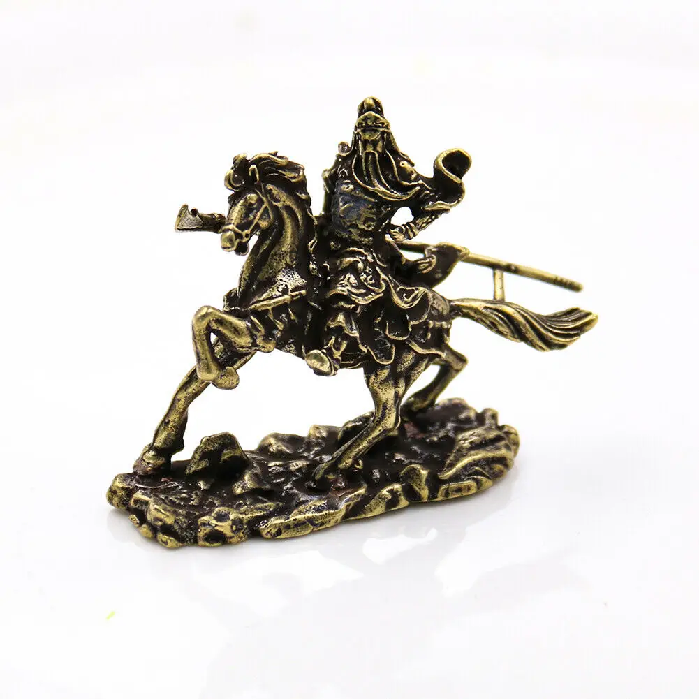 Латунные украшения Гуан гонг миниатюрные фигурки фэн шуй статуя ручной работы
