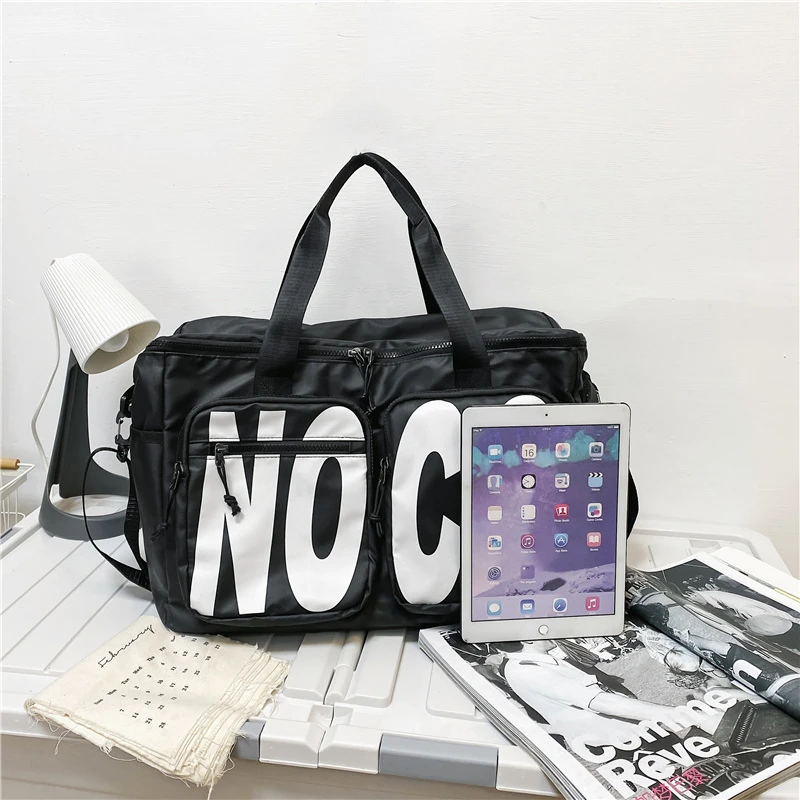 구매 패션 편지 여행 가방 여자/남자 휴대용 손 가방 신발 케이스 큰 방수 여행 더플 주말 가방 남성/여성 체육관 가방