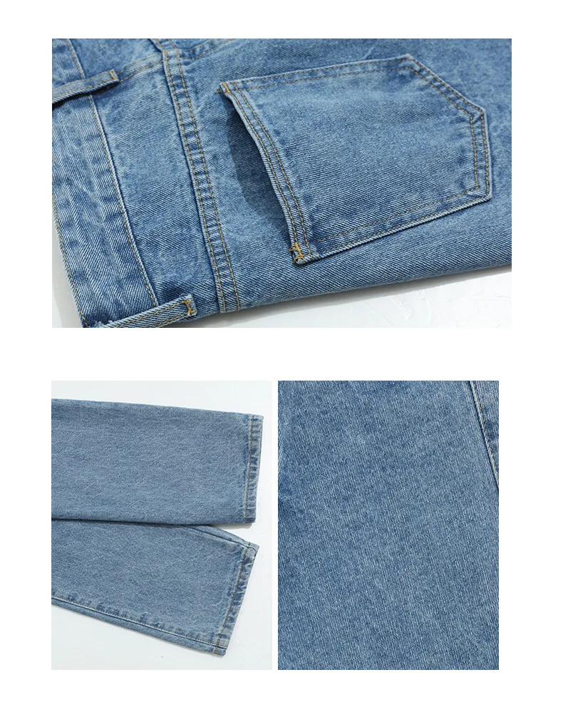 

Male High Street Hip Hop Slim Fit Denim Trousers Japan Korea Style Pant Men Vintage Blue Casual Classic Jeans Pants