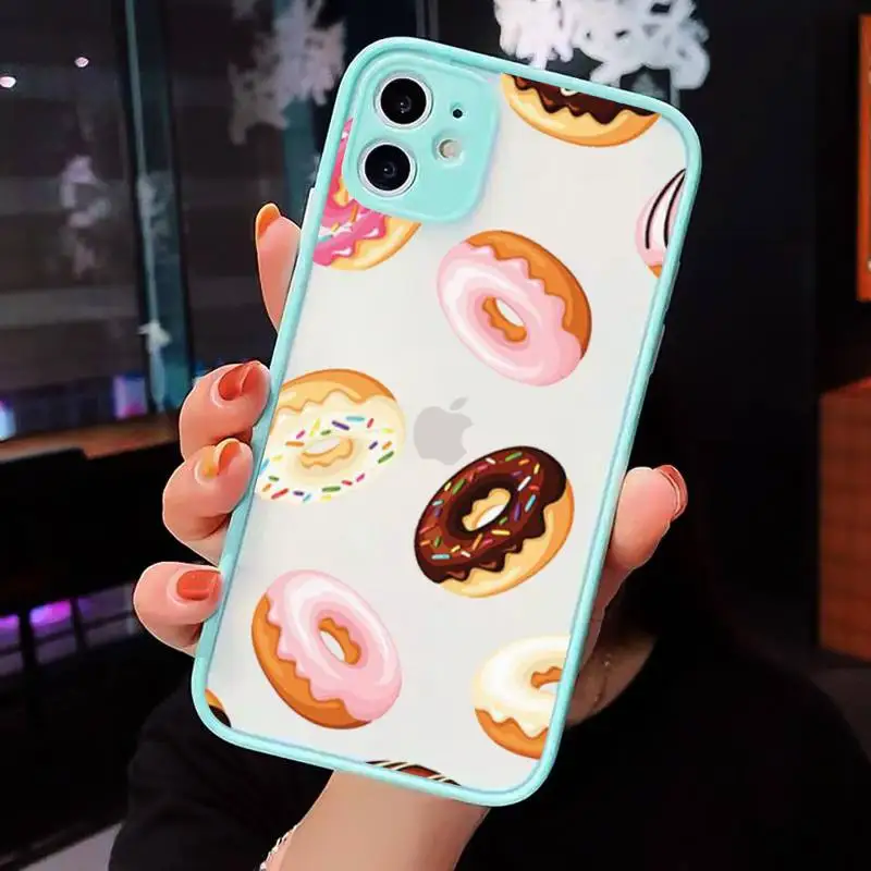 

Cute donut cake dessert Phone Case matte transparent For iphone 7 8 11 12 plus mini x xs xr pro max cover