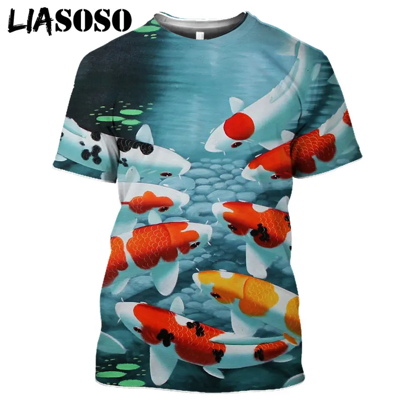 Футболка Мужская/Женская с 3D принтом круглым вырезом и морской рыбы|Мужские