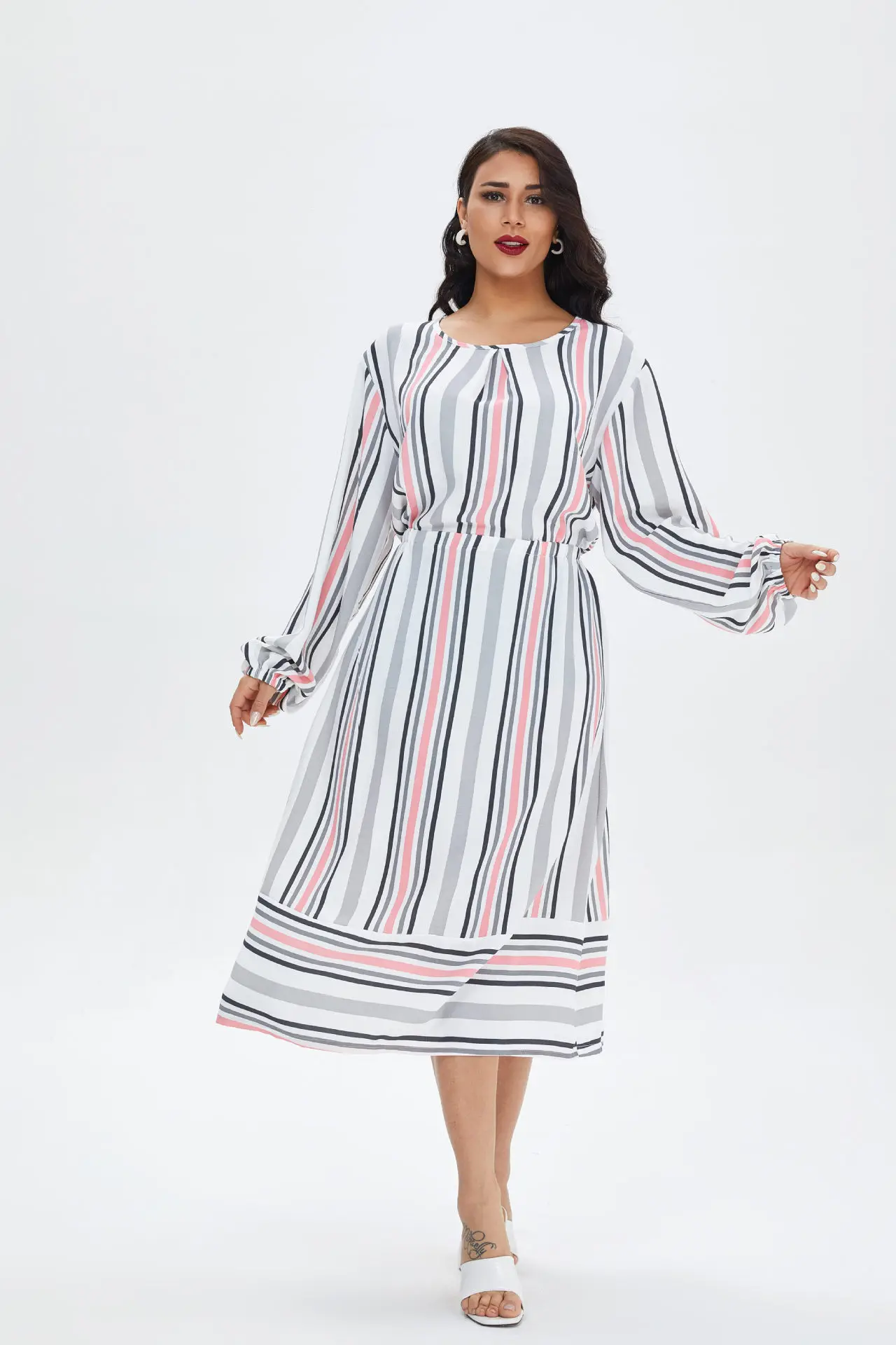 

Ramadan Turkey Muslim Dress Women Striped Abaya Moroccan Kaftan Islamic Clothing Djellaba Dubai Jilbab Party Vestidos Abayas