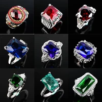 artificial womens ring gemstone zircon classic luxury rings aesthatic vintage bohemian party jewelry gift wholesale 2021 new
